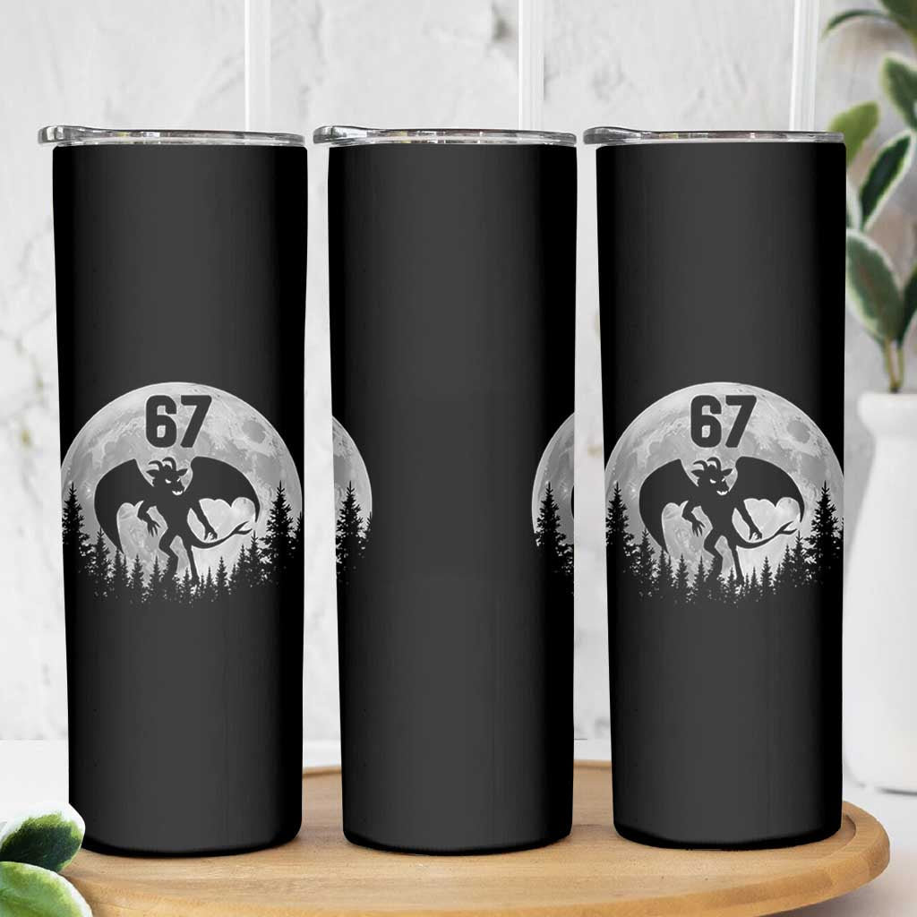 Funny Jersey Devil 67 Moon Night Stroll Skinny Tumbler - Wonder Print Shop