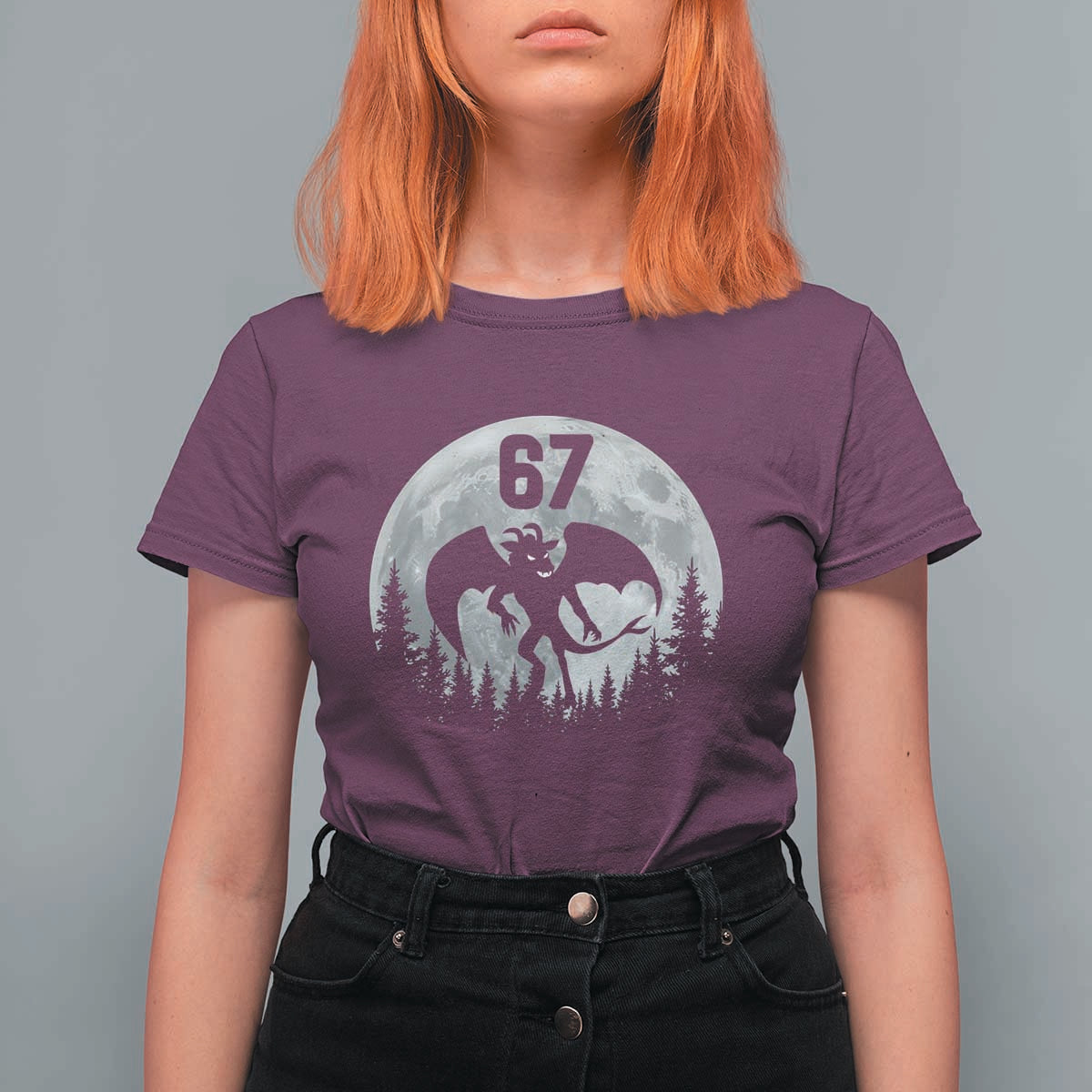 Funny Jersey Devil 67 Moon Night Stroll T Shirt For Women - Wonder Print Shop