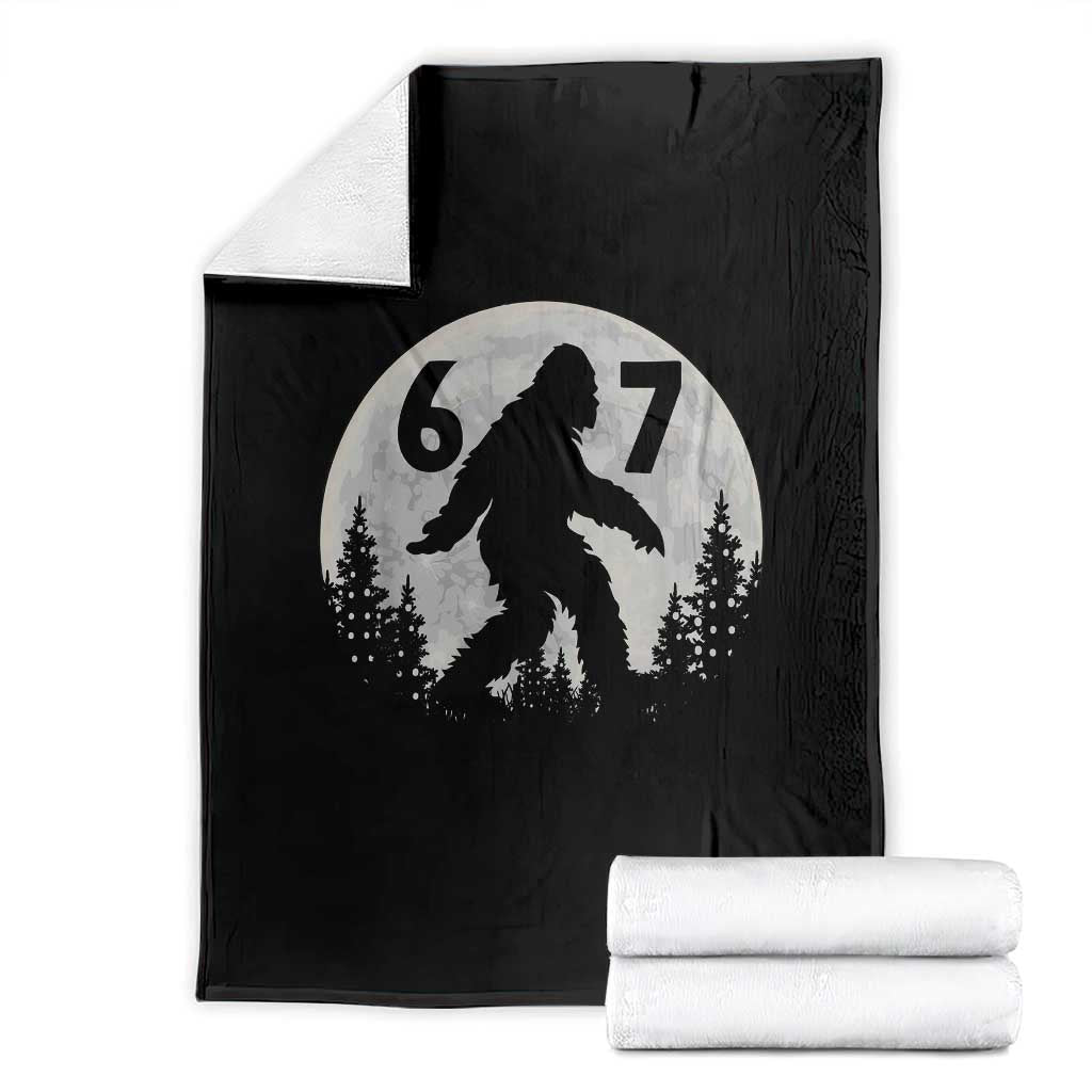 Funny Bigfoot 67 Night Stroll Moon Sasquatch Throw Blanket - Wonder Print Shop
