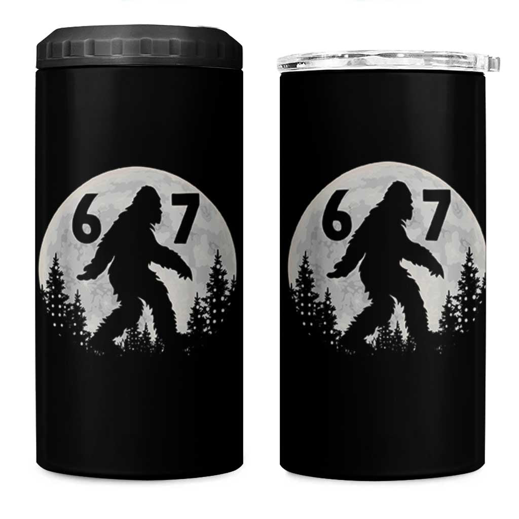Funny Bigfoot 67 Night Stroll Moon Sasquatch 4 in 1 Can Cooler Tumbler - Wonder Print Shop