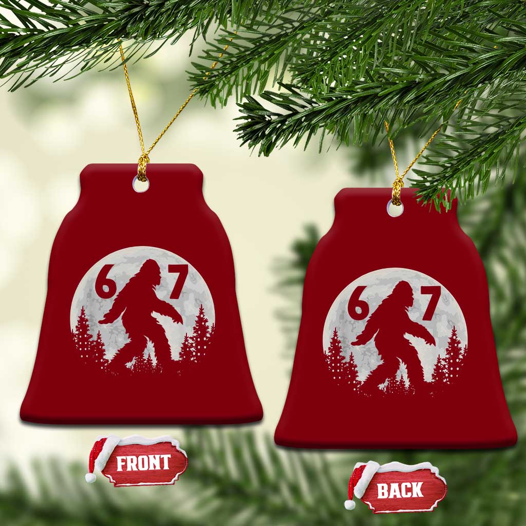 Funny Bigfoot 67 Night Stroll Moon Sasquatch Ceramic Ornament - Wonder Print Shop