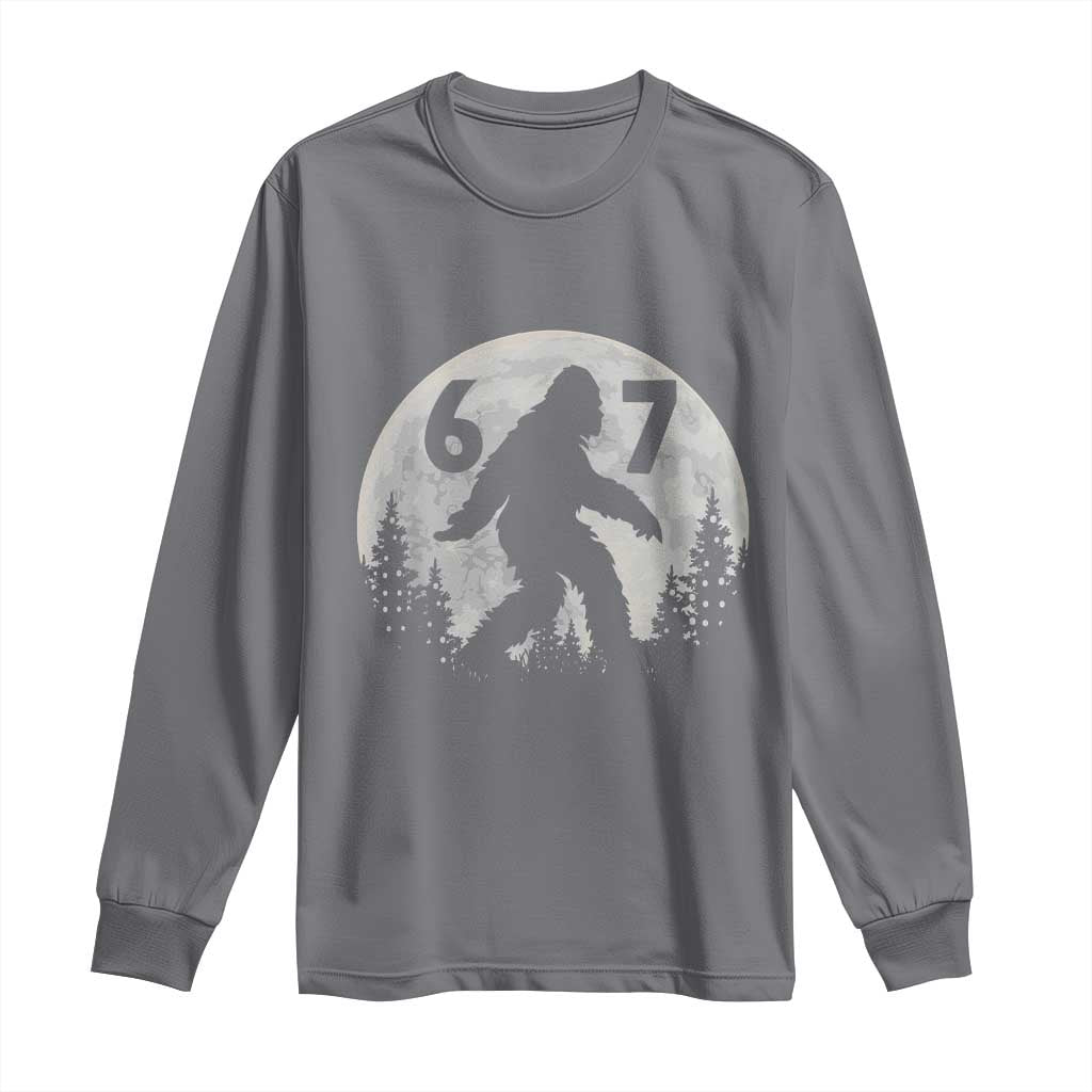 Funny Bigfoot 67 Night Stroll Moon Sasquatch Long Sleeve Shirt - Wonder Print Shop