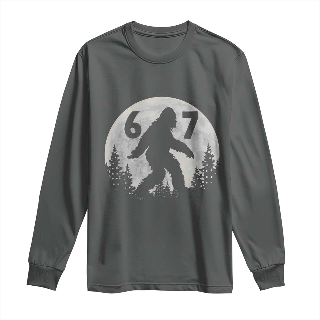 Funny Bigfoot 67 Night Stroll Moon Sasquatch Long Sleeve Shirt - Wonder Print Shop
