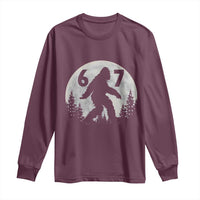 Funny Bigfoot 67 Night Stroll Moon Sasquatch Long Sleeve Shirt - Wonder Print Shop