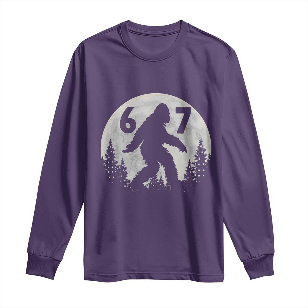 Funny Bigfoot 67 Night Stroll Moon Sasquatch Long Sleeve Shirt - Wonder Print Shop
