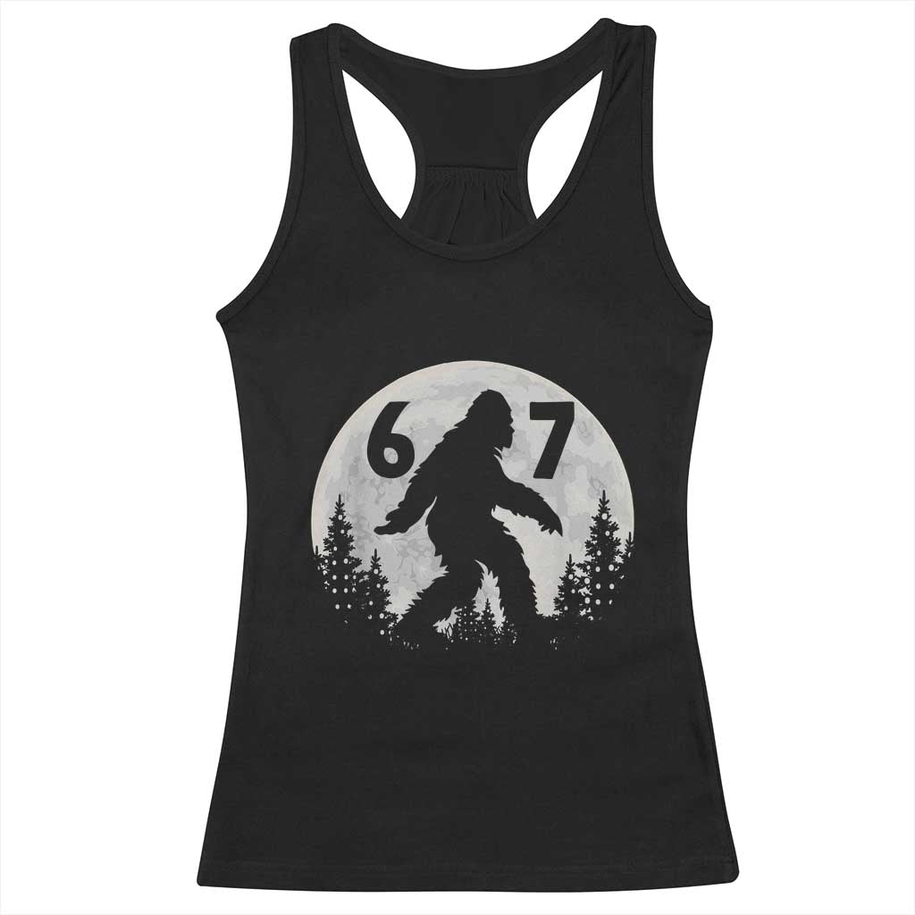 Funny Bigfoot 67 Night Stroll Moon Sasquatch Racerback Tank Top - Wonder Print Shop