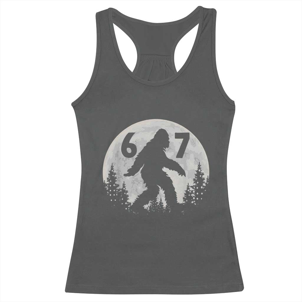 Funny Bigfoot 67 Night Stroll Moon Sasquatch Racerback Tank Top - Wonder Print Shop