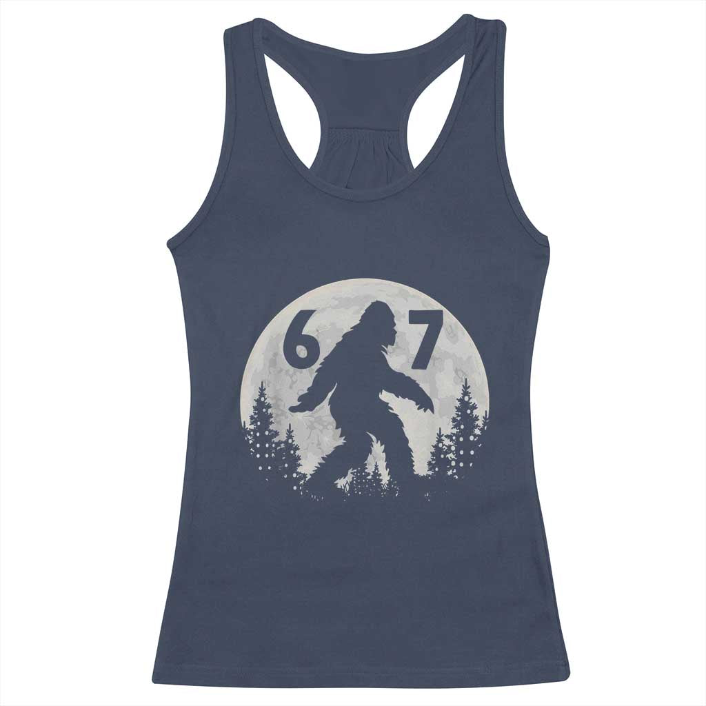 Funny Bigfoot 67 Night Stroll Moon Sasquatch Racerback Tank Top - Wonder Print Shop