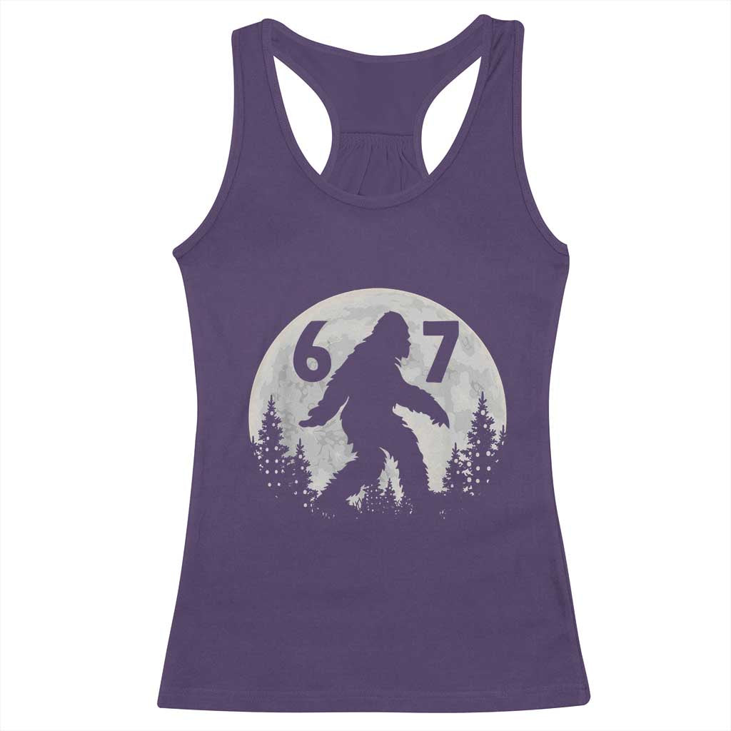 Funny Bigfoot 67 Night Stroll Moon Sasquatch Racerback Tank Top - Wonder Print Shop