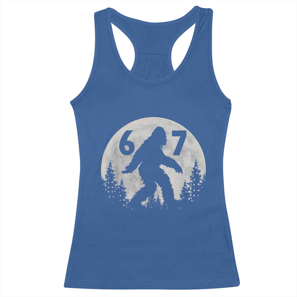 Funny Bigfoot 67 Night Stroll Moon Sasquatch Racerback Tank Top - Wonder Print Shop