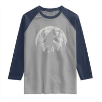 Funny Bigfoot 67 Night Stroll Moon Sasquatch Raglan Shirt - Wonder Print Shop