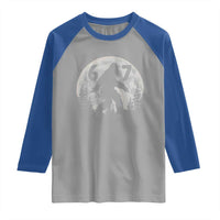 Funny Bigfoot 67 Night Stroll Moon Sasquatch Raglan Shirt - Wonder Print Shop