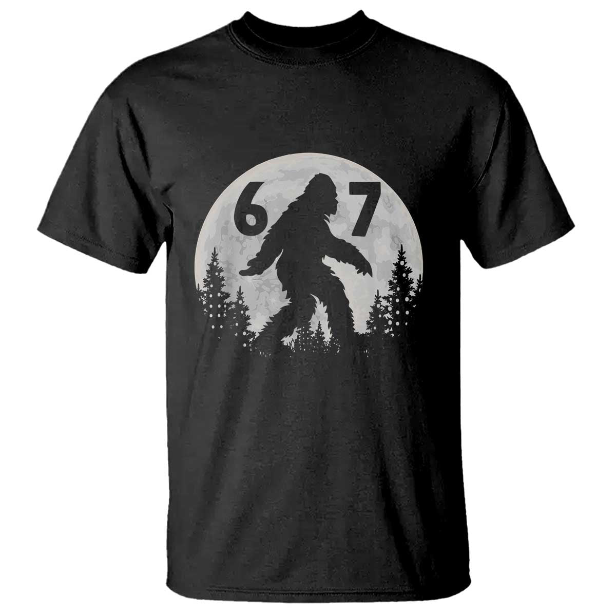 Funny Bigfoot 67 Night Stroll Moon Sasquatch T Shirt - Wonder Print Shop