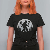 Funny Bigfoot 67 Night Stroll Moon Sasquatch T Shirt For Women - Wonder Print Shop