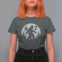 Funny Bigfoot 67 Night Stroll Moon Sasquatch T Shirt For Women - Wonder Print Shop