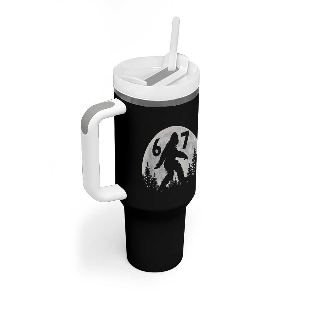 Funny Bigfoot 67 Night Stroll Moon Sasquatch Tumbler With Handle - Wonder Print Shop