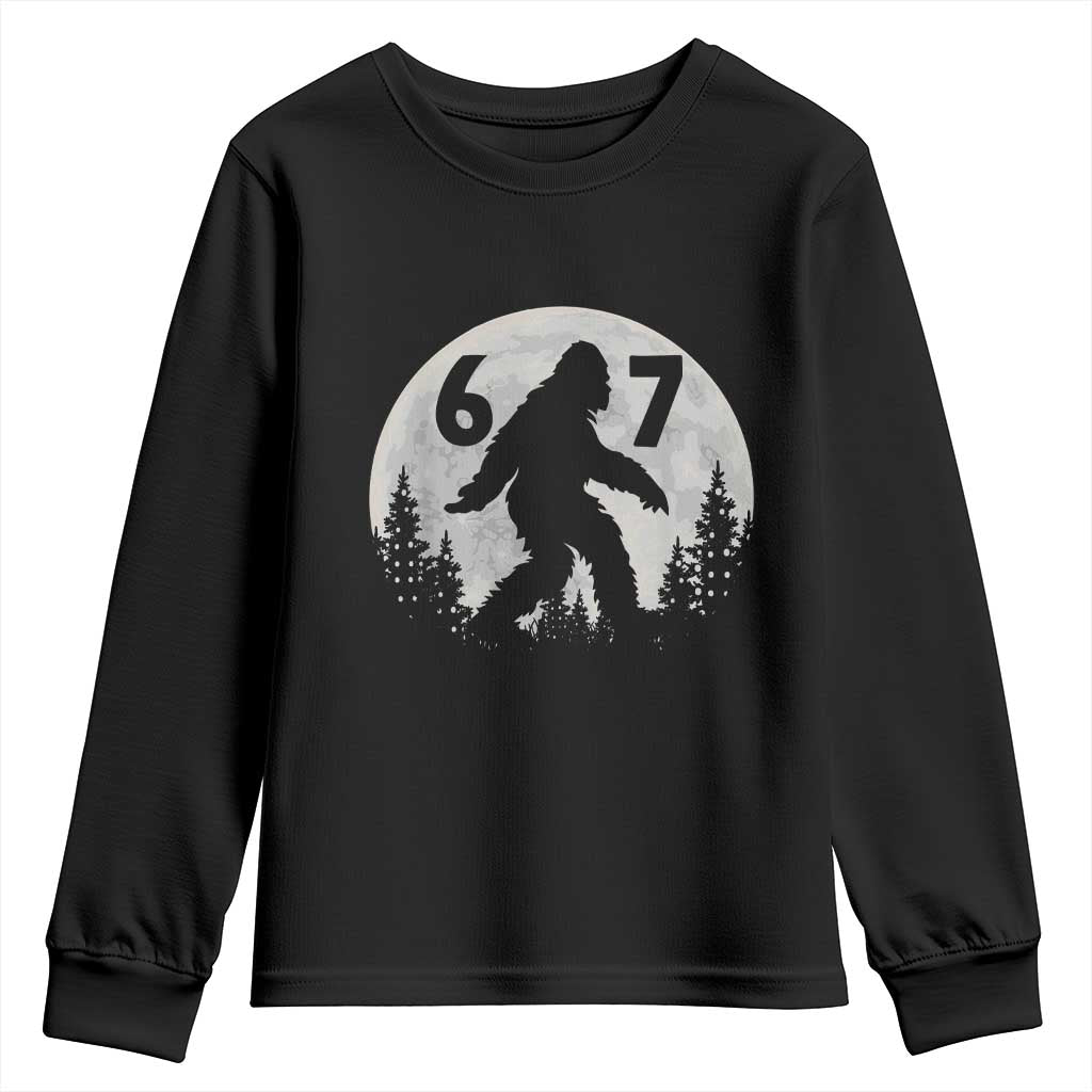 Funny Bigfoot 67 Night Stroll Moon Sasquatch Youth Sweatshirt - Wonder Print Shop