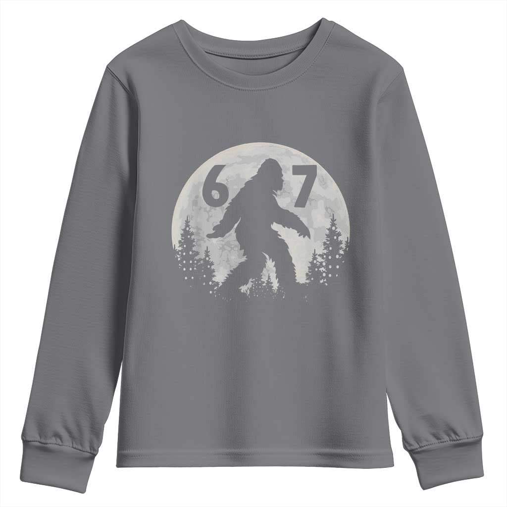 Funny Bigfoot 67 Night Stroll Moon Sasquatch Youth Sweatshirt - Wonder Print Shop