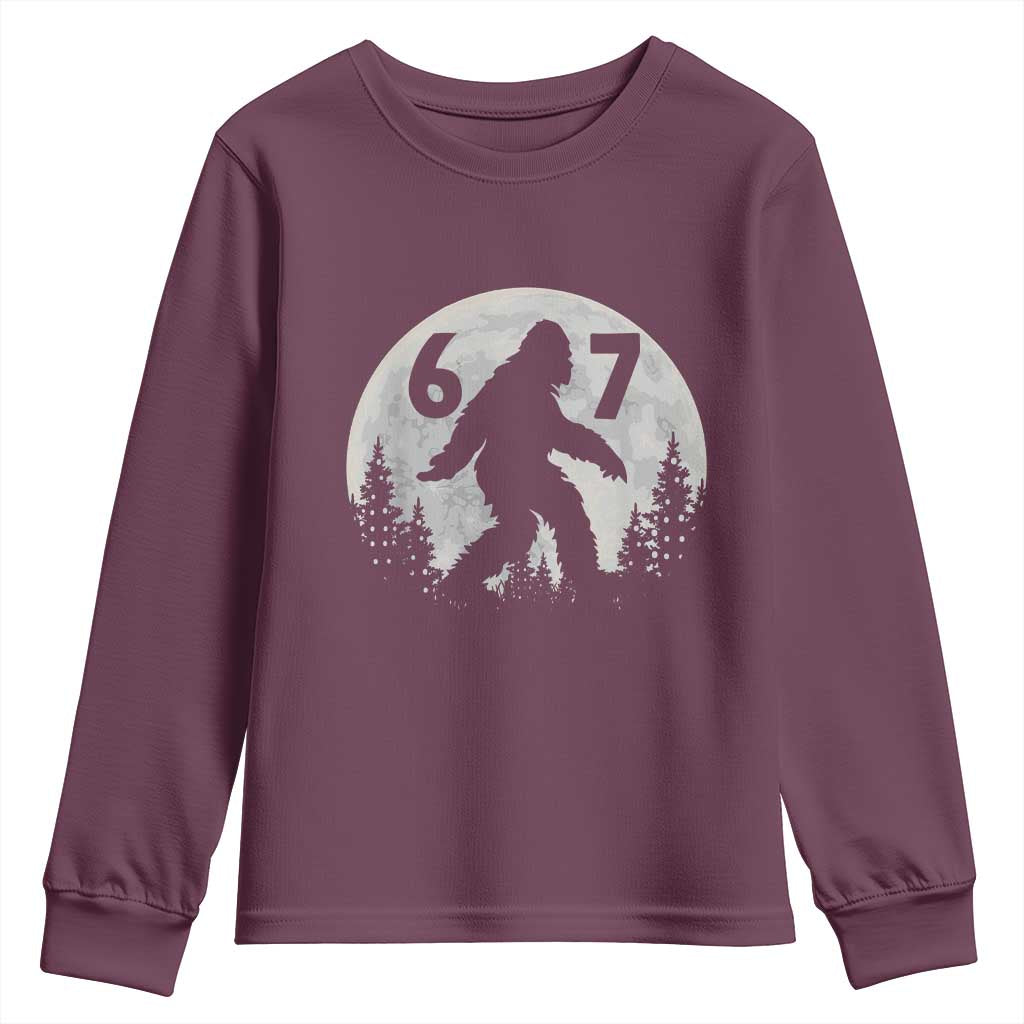Funny Bigfoot 67 Night Stroll Moon Sasquatch Youth Sweatshirt - Wonder Print Shop