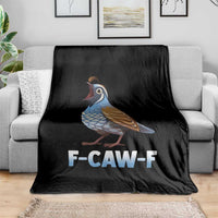 Funny F Caw F Quail Throw Blanket Cartoon Quail Bird Poultry Humor - Wonder Print Shop