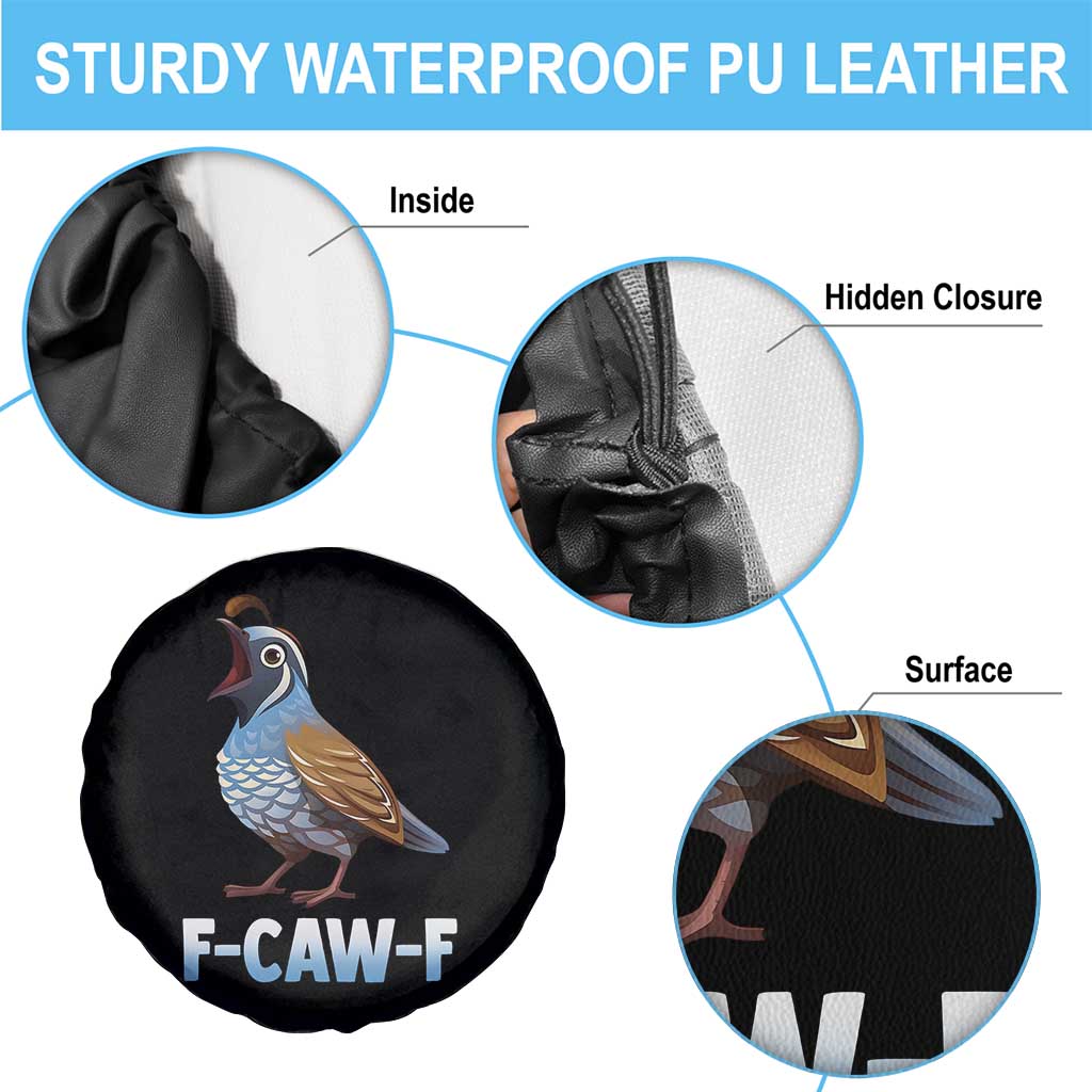 Funny F Caw F Quail Spare Tire Cover Cartoon Quail Bird Poultry Humor - Wonder Print Shop