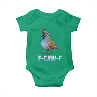 Funny F Caw F Quail Baby Onesie Cartoon Quail Bird Poultry Humor - Wonder Print Shop