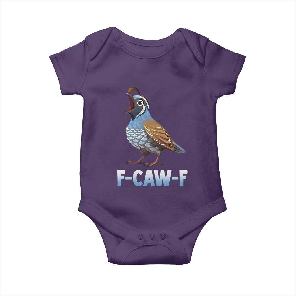 Funny F Caw F Quail Baby Onesie Cartoon Quail Bird Poultry Humor - Wonder Print Shop