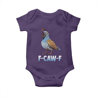 Funny F Caw F Quail Baby Onesie Cartoon Quail Bird Poultry Humor - Wonder Print Shop