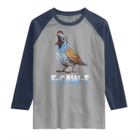 Funny F Caw F Quail Raglan Shirt Cartoon Quail Bird Poultry Humor - Wonder Print Shop