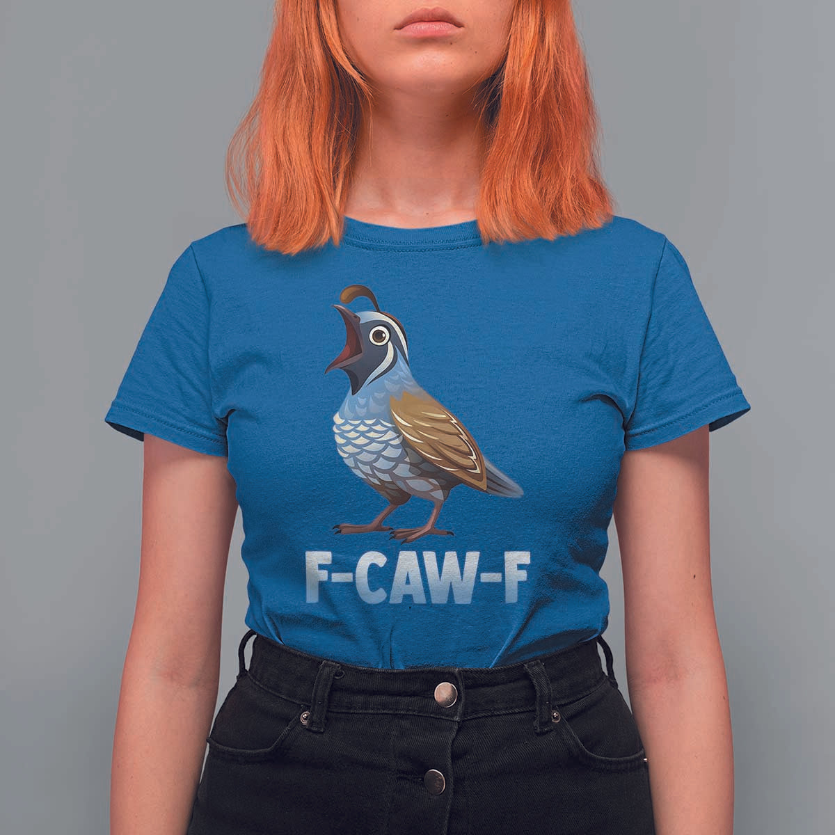 Funny F Caw F Quail T Shirt For Women Cartoon Quail Bird Poultry Humor - Wonder Print Shop
