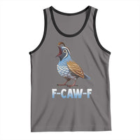 Funny F Caw F Quail Tank Top Cartoon Quail Bird Poultry Humor - Wonder Print Shop