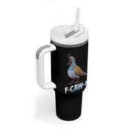 Funny F Caw F Quail Tumbler With Handle Cartoon Quail Bird Poultry Humor - Wonder Print Shop