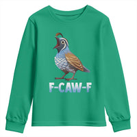 Funny F Caw F Quail Youth Sweatshirt Cartoon Quail Bird Poultry Humor - Wonder Print Shop
