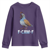Funny F Caw F Quail Youth Sweatshirt Cartoon Quail Bird Poultry Humor - Wonder Print Shop