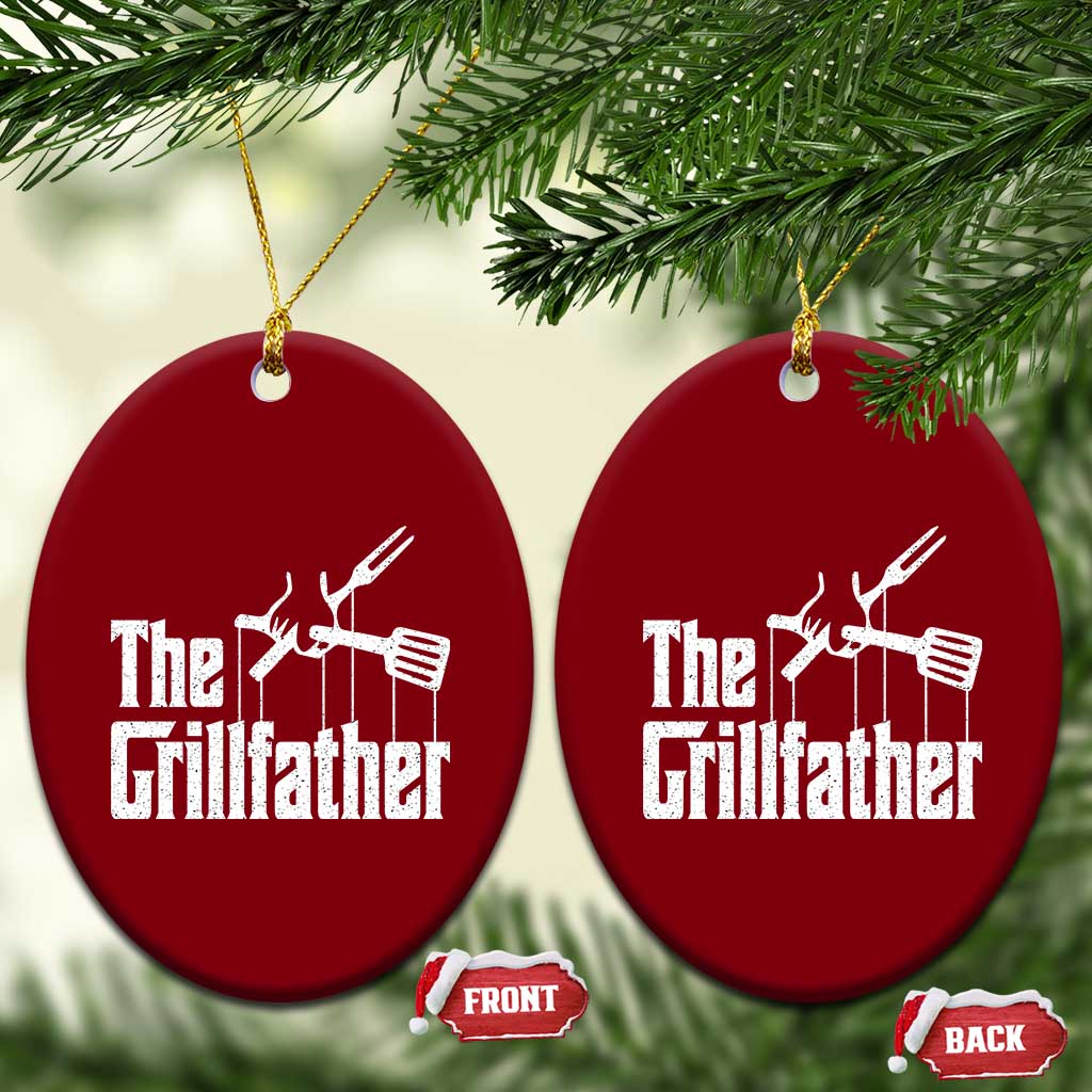 Funny BBQ Grilling Ceramic Ornament The Grillfather Vintage Father's Day - Wonder Print Shop