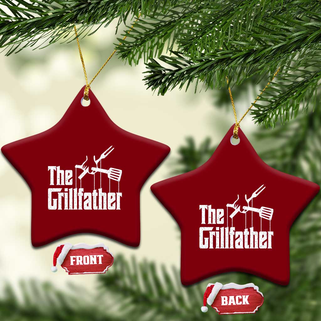 Funny BBQ Grilling Ceramic Ornament The Grillfather Vintage Father's Day - Wonder Print Shop