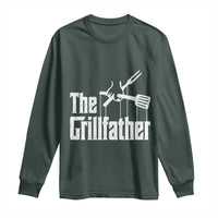Funny BBQ Grilling Long Sleeve Shirt The Grillfather Vintage Father's Day
