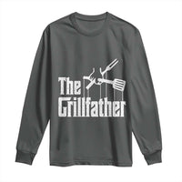 Funny BBQ Grilling Long Sleeve Shirt The Grillfather Vintage Father's Day