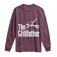 Funny BBQ Grilling Long Sleeve Shirt The Grillfather Vintage Father's Day
