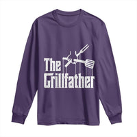 Funny BBQ Grilling Long Sleeve Shirt The Grillfather Vintage Father's Day