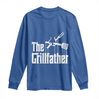 Funny BBQ Grilling Long Sleeve Shirt The Grillfather Vintage Father's Day