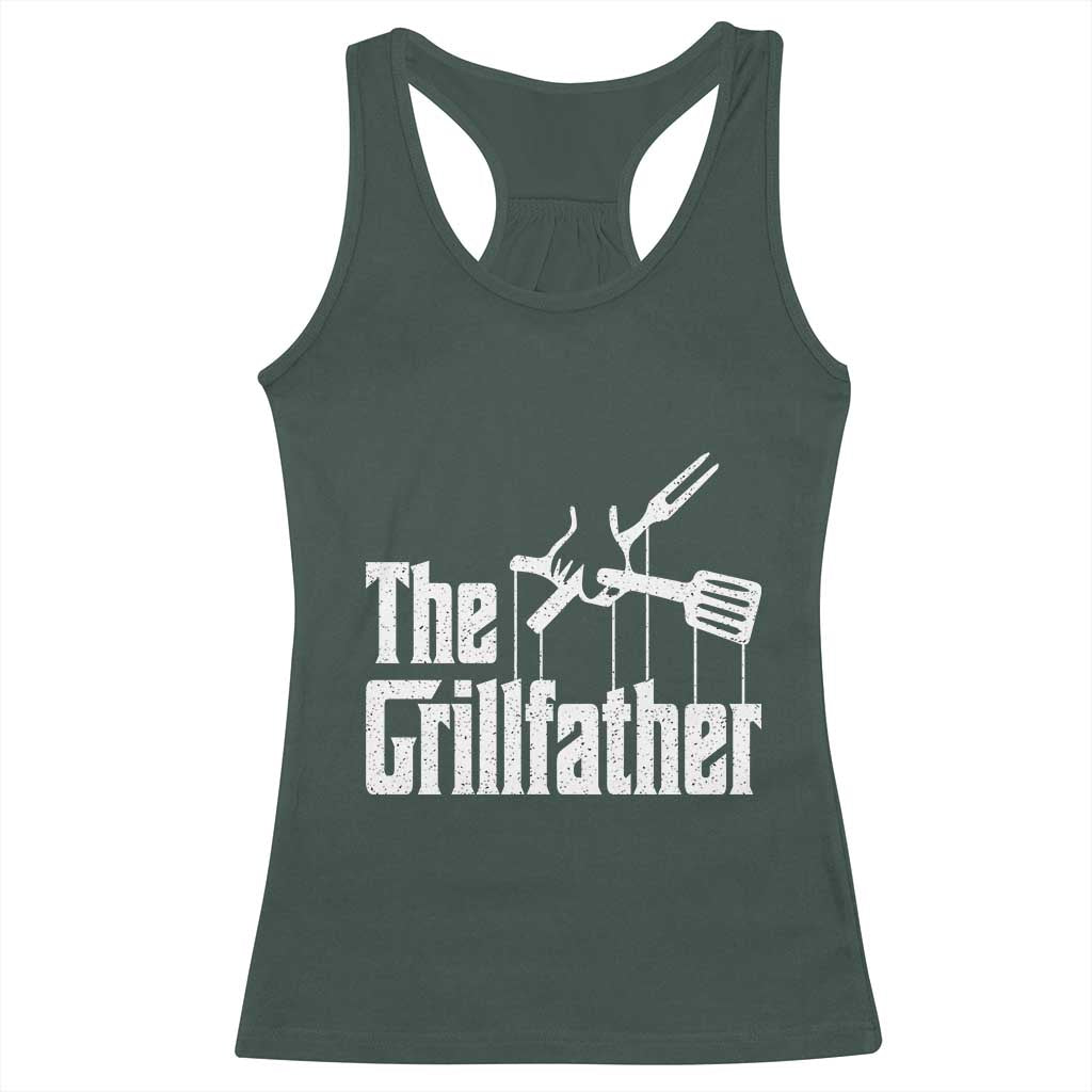 Funny BBQ Grilling Racerback Tank Top The Grillfather Vintage Father's Day