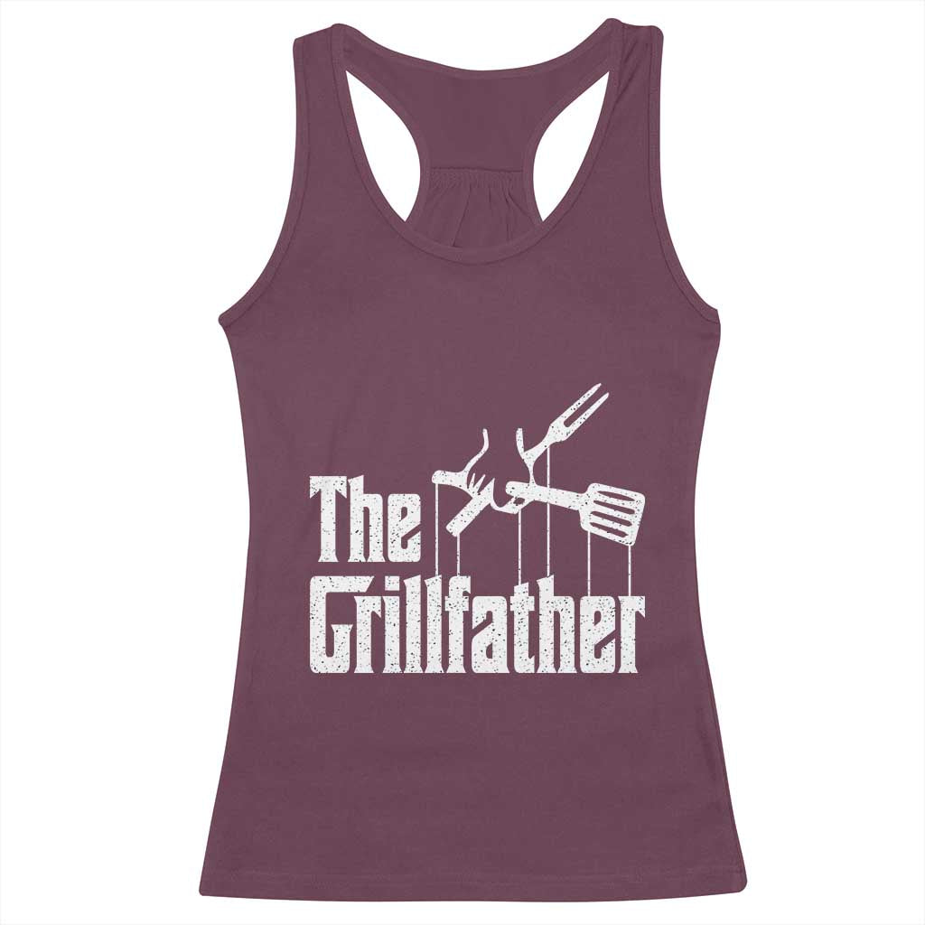 Funny BBQ Grilling Racerback Tank Top The Grillfather Vintage Father's Day