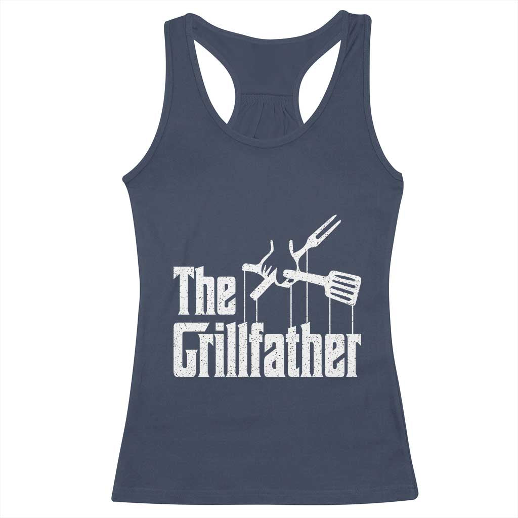 Funny BBQ Grilling Racerback Tank Top The Grillfather Vintage Father's Day