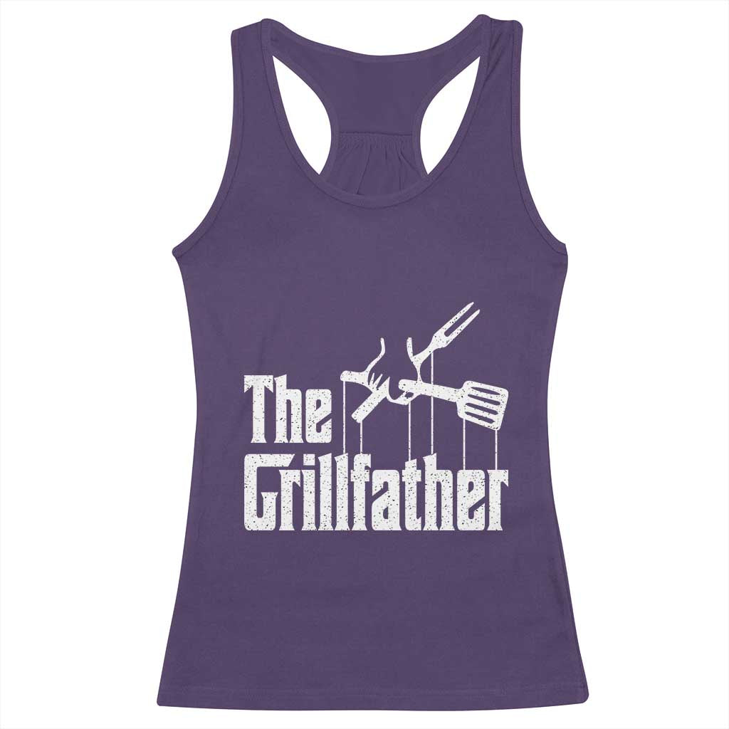 Funny BBQ Grilling Racerback Tank Top The Grillfather Vintage Father's Day