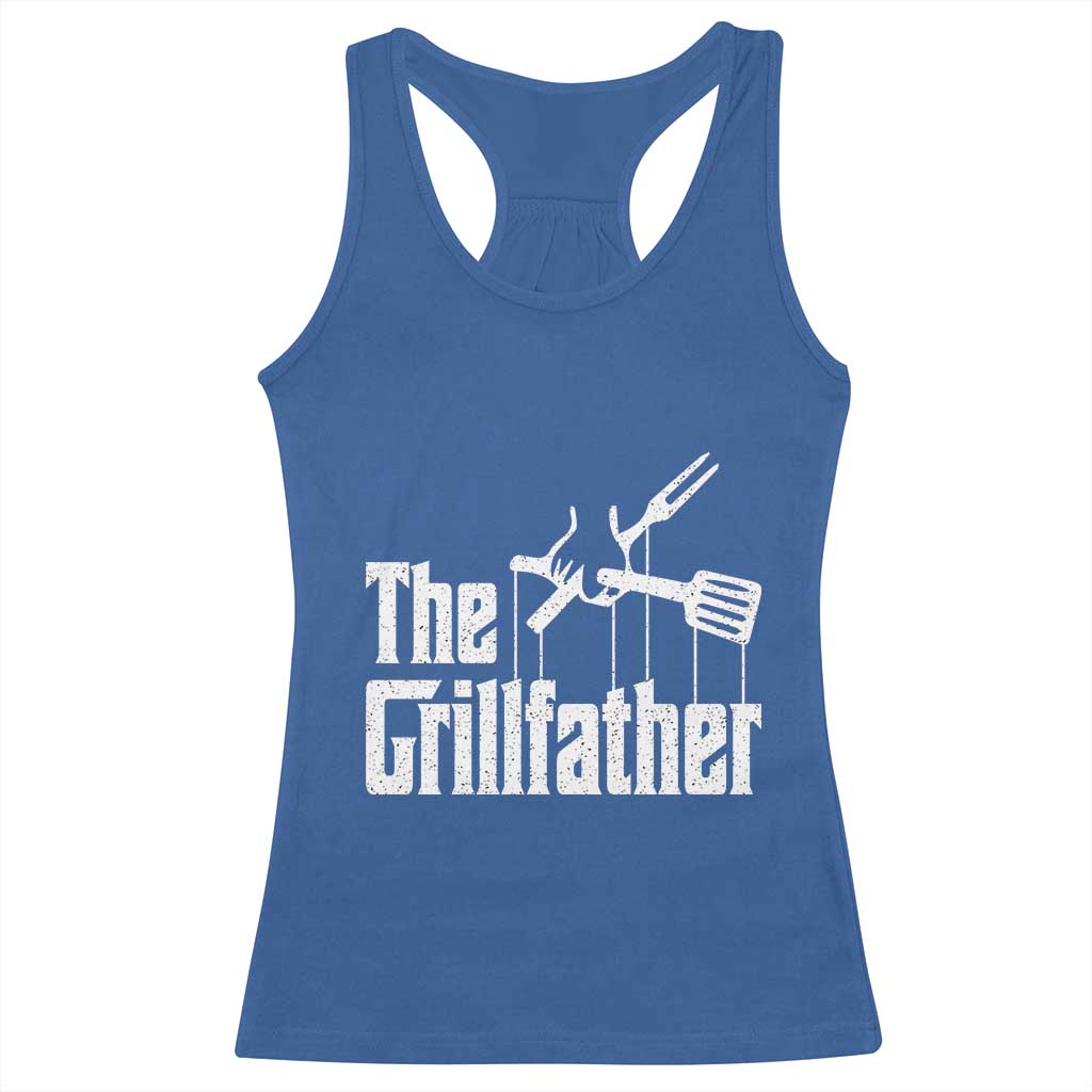 Funny BBQ Grilling Racerback Tank Top The Grillfather Vintage Father's Day