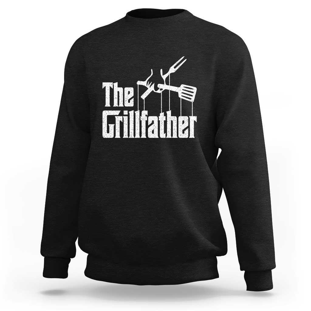 Funny BBQ Grilling Sweatshirt The Grillfather Vintage Father's Day