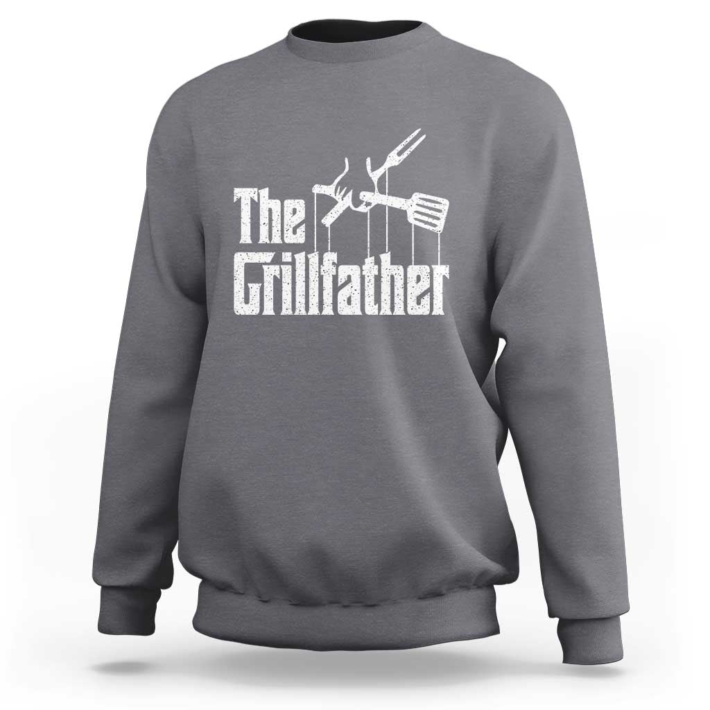 Funny BBQ Grilling Sweatshirt The Grillfather Vintage Father's Day