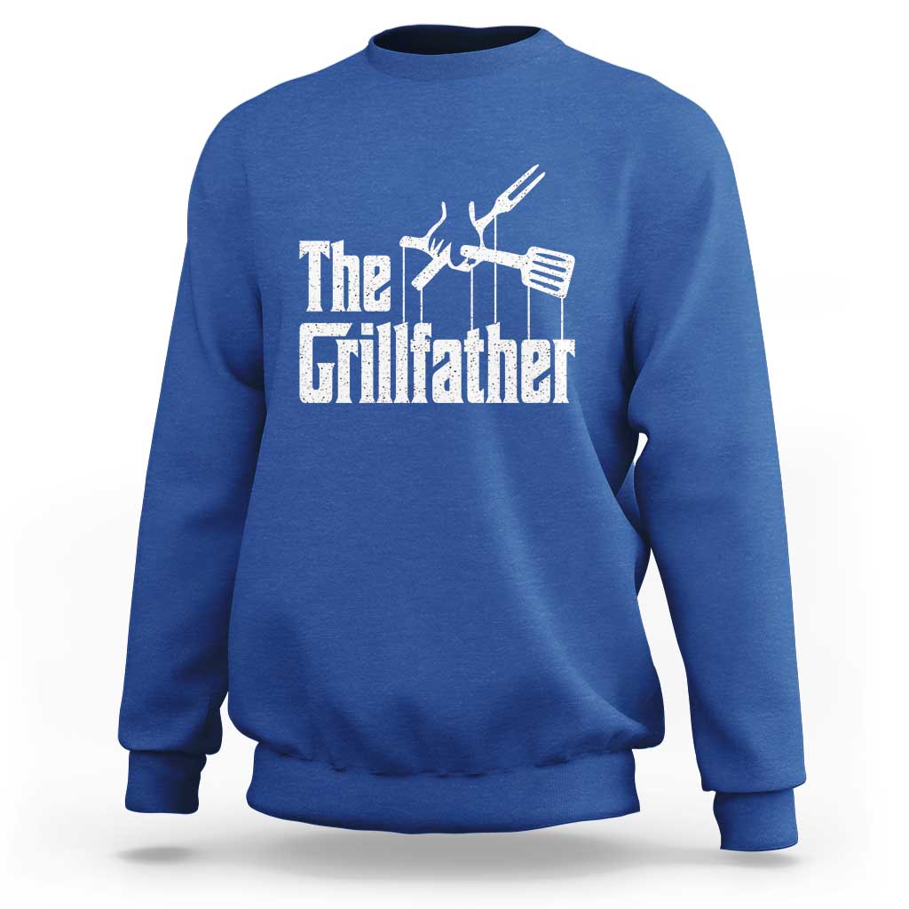 Funny BBQ Grilling Sweatshirt The Grillfather Vintage Father's Day