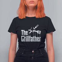 Funny BBQ Grilling T Shirt For Women The Grillfather Vintage Father's Day